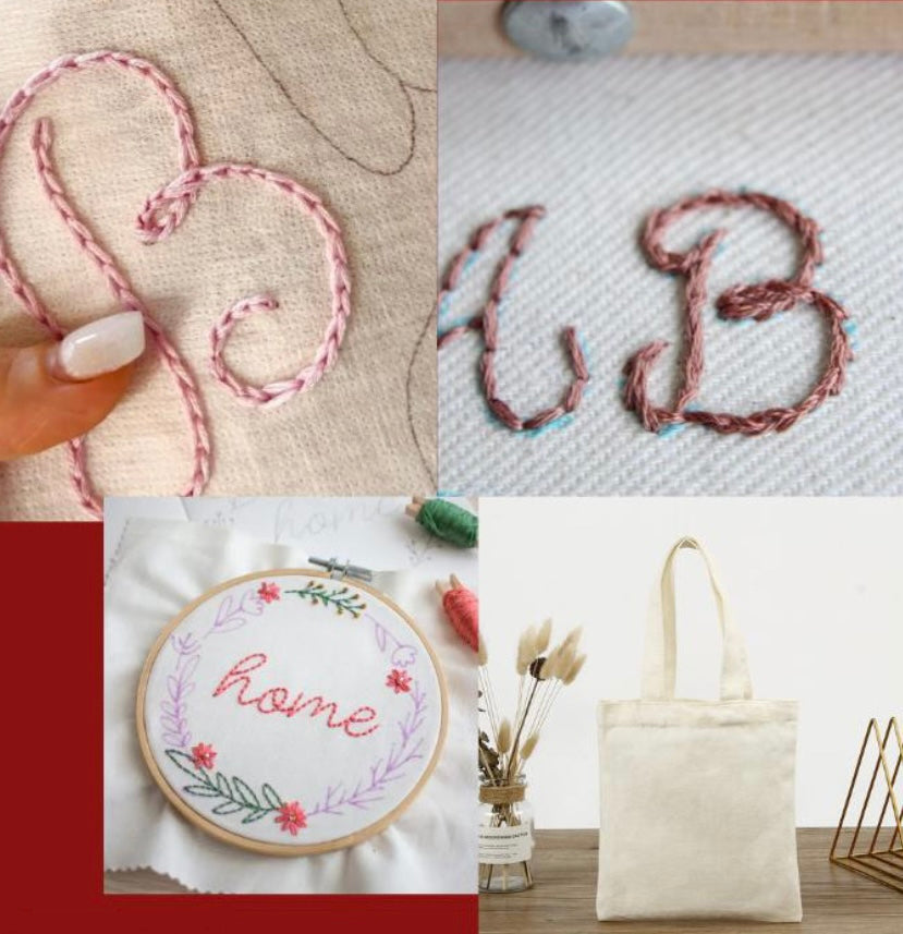 Workshop di ricamo a mano su borsa di tela🪡🧵